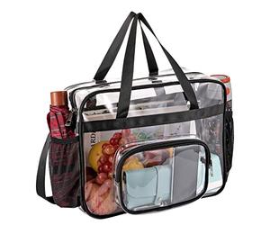 ONEGenug Bolsa de deporte transparente homologada para el estadio, bolsa de viaje transparente para hombre y mujer, transparente, 14.2 x 11 x 6 Zoll