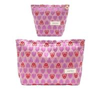 ONEGenug estuche de belleza para mujer, bolsa de maquillaje, 2 estuches para cosméticos, estuche de belleza para viajes, estuche, estuche de maquillaje para mujer, para mujeres y niñas