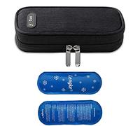 OneGenug Insulin Travel Cooling Bag Diabetes Medical - Bolsa isotérmica para insulina con 2 paquetes de hielo para enfriador de medicación, color negro