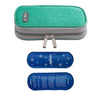 OneGenug Insulin Travel Cooling Bag Diabetes Medical - Bolsa isotérmica para insulina con 2 paquetes de hielo para enfriador de medicación, color verde