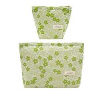 ONEGenug Neceser de Maquillaje Pequeño 2 Piezas Bolso de Maquillaje para Mujeres y Niñas Organizador para Viaje Regalo, A-verde.