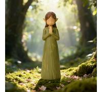 OneGift Figuras de hada de elfo rezando - condolencias, curación, estatua de hada guardián, regalos de bendición para un ser querido, resina pintada a mano, decoración de Navidad acogedora para el