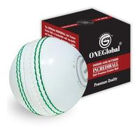 ONEGlobal Practice Cricket Ball | Pelota de Críquet de Entrenamiento de Goma Flexible y Segura | Con Costura y Núcleo para Bounce, Swing & Spin | Ideal para el Desarrollo de Habilidades (Paquete de 1)