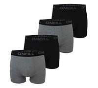 O'Neill Calzoncillos tipo bóxer para hombre, talla S, M, L, XL, XXL, 95% algodón, paquete de 4 unidades, Antracita Negro (6869p), S