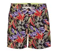 O'Neill Pm Glamfornia Panel Shorts, Bañador para Hombre, Multicolor (9960 Black AOP W/ Green), S
