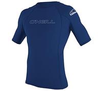 O'Neill Wetsuits Camisa de Manga Corta para Hombre Basic Skins Chaleco de erupción, Azul Marino, XS