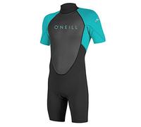 O'Neill Wetsuits Reactor II Back Zip Spring Traje húmedo, Unisex, Negro/Aqua Claro, Talla 16