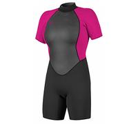 O'Neill Wetsuits - Traje de Neopreno Reactor II de 2 mm con Cremallera Trasera para Mujer, Negro/Baya, Talla 8