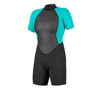 O'Neill Wetsuits Traje de Neopreno Reactor II de 2 mm con Cremallera Trasera para Mujer, Negro/Claro AQU, 6