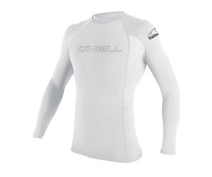 Oneill Wetsuits UV Schutz Basic Skins L/S Crew Rash Vest, Hombre, Blanco, XXX-Large