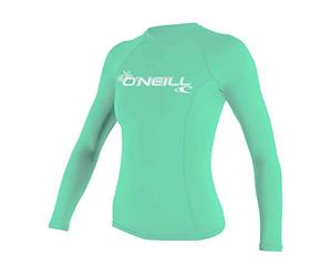 O'Neill WMS Basic Skins - Camiseta de Manga Larga para Mujer, Not Applicable, WMS Basic Skins - Protector de Sarpullido de Manga Larga, Mujer, Color Aqua Claro, tamaño Extra-Small