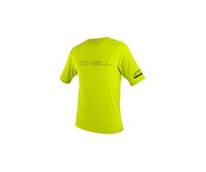 O'Neill Youth Basic Skins Short Sleeve Sun Shirt Chaleco de erupción, Unisex Juvenil, Verde Lima, 34