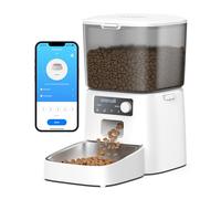 oneisall 3.5L Comedero automático para Gatos, Comedero Inteligente WiFi para Gatos, Control App, 1-10 Comidas al día, Dispensador de Comida para Gato/Perro (3.5L WiFi Blanco)