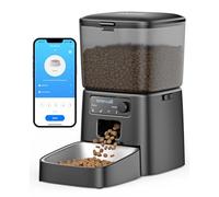 oneisall 3.5L Comedero automático para Gatos, Comedero Inteligente WiFi para Gatos, Control App, 1-10 Comidas al día, Dispensador de Comida para Gato/Perro, con Cuenco de Acero Inoxidable