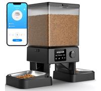 oneisall 5L Comedero Automático Gato 2 Tazones, 5G/2.4G WiFi Máquina de Comida Inteligente para Gatos/Perros, fácil Operación con Control App, con 2 Tazones de Acero Inoxidable, Grabadora de Voz