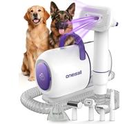oneisall Aspira peli Cane &Gatto domésticocon Cepillo, Súper Poder de succión con 12000pa, Aspiradora para pelos de Perro con un botón, Aspiradora pelos Mascotas con 4 Cepillos