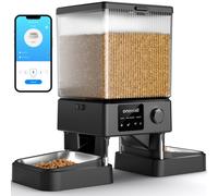 Oneisall Comedero Automático Doble para Gatos y Perros 3.5L con WiFi Control App Programable