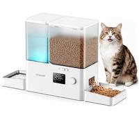 oneisall Comedero automático para gatos y dispensador de agua, 36 tazas/8.5 L, 2 en 1, agua dulce, gran capacidad, dispensador de alimentos para gatos con temporizador de 5 litros y fuente de agua de
