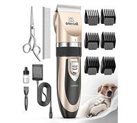 oneisall Cortapelos para animales (cortar pelo Máquina Cortapelos Esquiladora perro y gato Timmer mascotas Grooming Clipper Kits eléctrica Silencioso Animales Cortapelos (Oro)