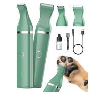 oneisall Cortapelos para perros bajo nivel de ruido para recortar el pelo de perro alrededor de las patas, los ojos, las orejas, la cara y el rump (Verde)