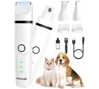 Oneisall Cortapelos Profesional para Perros y Mascotas 4 en 1 Cuchillas Cerámica 4 Accesorios