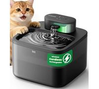 oneisall Fuente inalámbrica para Gatos, Fuente inalámbrica de 2.2L con Sensor de Movimiento, Bomba SilentFlow™ integrada ultrasilenciosa de 20 dB, fácil de Limpiar, Negro