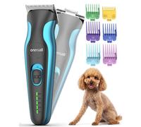 Oneisall Kit Cortapelos para Perros y Mascotas 2 en 1 Recargable 2 Cuchillas + 6 Accesorios