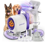 oneisall Kit de aseo para perros con aspiradora de 12 Kpa, aspirador de aspirador para perros, succión del 99% de pelo de mascotas, cepillos de vacío para perros, removedor de pelo de perro para