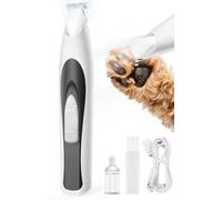 oneisall Máquina Cortapelos Perros Silenciosa Profesional con Luz LED, Recortadora para Perros y Gatos (Cara, Orejas, Ojos, Patas), Carga USB Inalámbrica