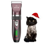 oneisall maquina de cortar pelo para gatos silenciosa, con 6 Peines de Guía Máquina Cortar Pelo Perro Gato Cortador de Pelo Recargable (Rosa)
