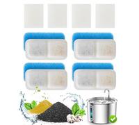 oneisall Paquete de 4 filtros de repuesto para fuente de agua PWF-001 de 2L/67 onzas, fuente de agua de acero inoxidable para gatos en el interior, 3 sistemas de filtración