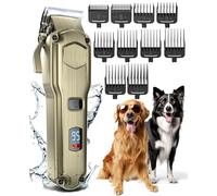 oneisall Premium Maquina Cortar Pelo Perros, IPX7 Todo el Cuerpo Lavable Maquinilla Inalámbrico Cortapelos Apta para largo y pelo grueso (beis)