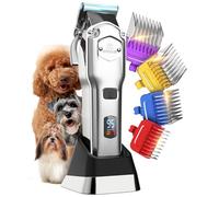 oneisall Quiet Cortapelos para Perros con Peine Guía Metálico, Profesional Cortapelos Perros y Gatos sin Cable, Alto Rendimiento Maquina pelar Perros pelo grueso, rizado, fino, largo y ondulado