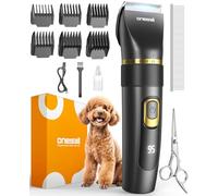 oneisall Silencioso Maquina cortar pelo Perros Mejorada Pro, Profesional Cortapelos Perros Gatos 2000mAh Recargable, IPX7 Impermeable Maquina de cortar pelo barboncini