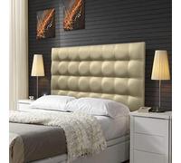 ONEK-DECCO Cabecero Acolchado tapizado en Polipiel Mod. Kansas Medidas. Cabezal de Dormitorio: Cama niño, Juvenil y Matrimonio (140x70, Dorado)