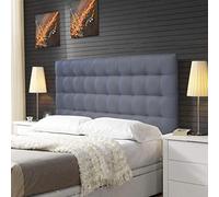 ONEK-DECCO Cabecero Acolchado tapizado en Polipiel Mod. Kansas Medidas. Cabezal de Dormitorio: Cama niño, Juvenil y Matrimonio (185x70, Gris)