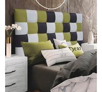 ONEK-DECCO Cabecero de Cama tapizado en Polipiel de Dormitorio Mod. Kansas Patchwork 13,Acolchado de Espuma Varias Medidas, Cama de niño, Juvenil y Matrimonio (135X70, Blanco-Gris Perla-Negro)