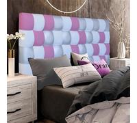 ONEK-DECCO Cabecero de Cama tapizado en Polipiel de Dormitorio Mod. Kansas Patchwork 5,Acolchado de Espuma Varias Medidas, Cama de niño, Juvenil y Matrimonio (175X70, Blanco-Rosa-Plata)