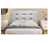 ONEK-DECCO Cabecero Mod. Big Tennessee tapizado en Polipiel de Dormitorio Medidas cabecero de Cama niño, Juvenil y Matrimonio Cabezal, tapizado, Acolchado (135x70, Plata)