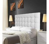 ONEK-DECCO Cabecero tapizado en Polipiel de Dormitorio Kansas Medidas cabecero de Cama niño, Juvenil y Matrimonio Cabezal Blanco, tapizado, Acolchado (180x70, Blanco)