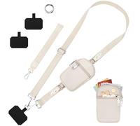 ONEKERUN Cordon para Movil Universal Cuerda Ajustables Colgante para Movil Versátil Correa Muñeca Movil Práctico Cinta Ancha para Colgar Movil con 1 Monedero, 2 Parche, 1Muñeca