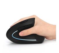 ONELY Ergonómico Vertical USB Recargable Ratón Vertical Inalámbrico Óptico,Resistencia óptica de Alta precisión para PC/Mac,Negro