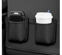 ONEMAJI 1 Piezas Portavasos Coche para Ford Mondeo Mk4 Mk3 Mk5 2007-2022 Organizador de Cuero Bolsa de Almacenamiento con Clip para Teléfono Llaves Soporte para Botellas