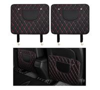 ONEMAJI 2 Pzs Protector de Asiento para Mitsubishi Lancer Sportback 2007-2017, Kick Mats Trasero Organizador Coche Resistente Accesorios Estético Guard,Bla-CK-Red