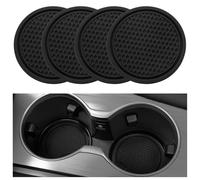 ONEMAJI 4 Piezas Alfombrillas Posavasos Vehiculo para Mazda 3 2013-2019 2020 2021 2022 2023 2024, Mantiene Limpio Protector Soporte Vasos Agua Bebidas Automovil,Black