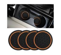 ONEMAJI 4 Piezas Posavasos para Vehiculos Automoviles para Suzuki SX4 S-Cross II 2013-2016, Accesorios de Portaobjetos Interiores Alfombrillas Protectoras,Orange