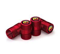 ONEMAJI 4 Piezas Tapones Válvula Neumático para Abarth Pulse SUV 2022-2026, Cubiertas Vástago Rueda Hermético Tapas Aire Antipolvo Accesorios Coche Set,Red