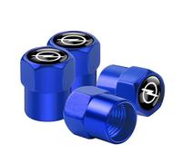 ONEMAJI 4 Piezas Válvula para Neumáticos Tapones para Opel Agila Antara Ampera Astra Corsa Crossland, Tapas de Aire A Prueba de Fugas Set de Tapones para Accesorios Coche,Blue