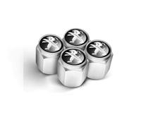 ONEMAJI 4 Piezas Válvula para Neumáticos Tapones para Peugeot 108 Hatch 2014-, Tapas de Aire A Prueba de Fugas Set de Tapones para Accesorios Coche,Old-Silver