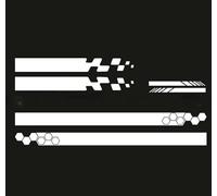 ONEMAJI 5Piezas Racing Rayas Laterales para Citroen C8 2002-2008, Gráficos Capó Pegatinas Estilo Deportivo Carrocería Autoadhesivo Exterior Impermeable Calcomanía,White